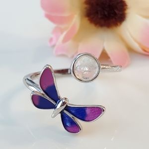 NEW 925 Butterfly Moonstone Ring